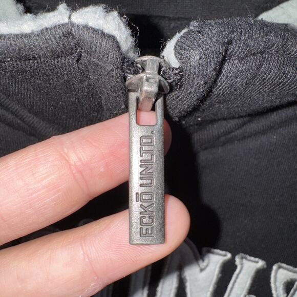 Y2K Ecko Unltd Men’s Black Embroidered Zip Up Seater Big And Tall 3xl - Picture 3 of 7